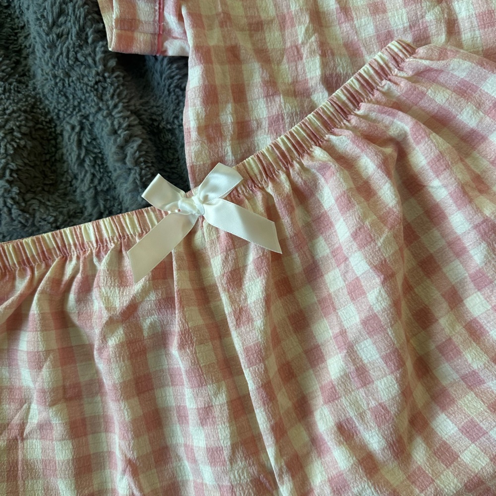 Pink Ginham Women's Pajama Set - Picture 3 of 4